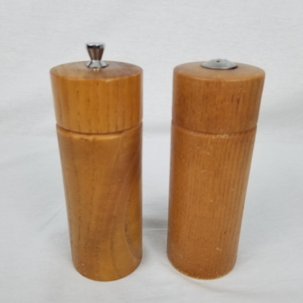 Wood salt and pepper shakers